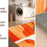 Ultra Soft Area Rug, Non Slip, Stain Resistant, Washable Area Rugs for Living Room, Bedroom, Chic Modern Organic Shapes(Orange)
