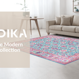 Ultra Soft Area Rug, Non Slip, Stain Resistant, Washable Area Rugs for Living Room, Bedroom, Contemporary Ethnic Abstract Style(Blue)