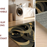 Ultra Soft Area Rug, Non Slip, Stain Resistant, Washable Area Rugs for Living Room, Bedroom, Stylish Artistic Linear Design(Gold)
