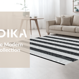 Ultra Soft Area Rug, Non Slip, Stain Resistant, Washable Area Rugs for Living Room, Bedroom, Rustic Tiled Design with Neutral Palette(Black)