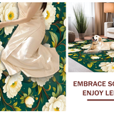 Ultra Soft Area Rug, Non Slip, Stain Resistant, Washable Area Rugs for Living Room, Bedroom, Delicate Floral Charm and Grace(White)