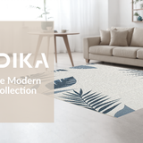Ultra Soft Area Rug, Non Slip, Stain Resistant, Washable Area Rugs for Living Room, Bedroom, Sophisticated Outdoor Leaf Geometry(Gray)