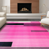 Ultra Soft Area Rug, Non Slip, Stain Resistant, Washable Area Rugs for Living Room, Bedroom, Eye-Catching Pink Black Artistic Blend(Pink)