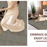 Ultra Soft Area Rug, Non Slip, Stain Resistant, Washable Area Rugs for Living Room, Bedroom, Striking Modern Organic Shapes(Brown)