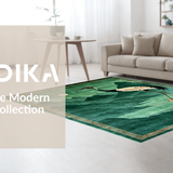 Ultra Soft Area Rug, Non Slip, Stain Resistant, Washable Area Rugs for Living Room, Bedroom, Refreshing Earthy Tones Optical Play(Green)