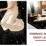 Ultra Soft Area Rug, Non Slip, Stain Resistant, Washable Area Rugs for Living Room, Bedroom, Ethereal Gothic Cosmos Design(Black)