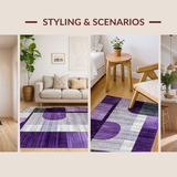 Ultra Soft Area Rug, Non Slip, Stain Resistant, Washable Area Rugs for Living Room, Bedroom, Chic Transitional Textured Floor Accent(Purple)