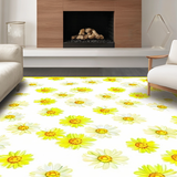 Ultra Soft Area Rug, Non Slip, Stain Resistant, Washable Area Rugs for Living Room, Bedroom, Charming Floral Yellow Accents(Yellow)