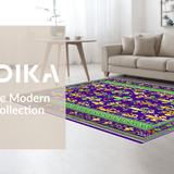 Ultra Soft Area Rug, Non Slip, Stain Resistant, Washable Area Rugs for Living Room, Bedroom, Contemporary Fleur-De-Lis Theme(Purple)
