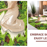 Cheerful Woodland Creatures Illustration(Green)