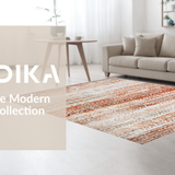Ultra Soft Area Rug, Non Slip, Stain Resistant, Washable Area Rugs for Living Room, Bedroom, Rustic Ombre Throw Rug with Vintage Distressed Texture and Subtle Chevron(Brown)