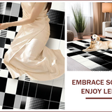 Ultra Soft Area Rug, Non Slip, Stain Resistant, Washable Area Rugs for Living Room, Bedroom, Chic Geometric Contrast Design(Black)