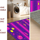 Ultra Soft Area Rug, Non Slip, Stain Resistant, Washable Area Rugs for Living Room, Bedroom, Funky 90s Colorful Tiled Aesthetic(Purple)