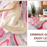 Ultra Soft Area Rug, Non Slip, Stain Resistant, Washable Area Rugs for Living Room, Bedroom, Trendy Abstract Marble Aesthetic(Pink)