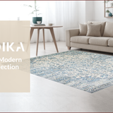 Ultra Soft Area Rug, Non Slip, Stain Resistant, Washable Area Rugs for Living Room, Bedroom, Rustic Textured Geometric Arrangement(Ivory)