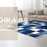 Contemporary Blue Geometric Fusion(Blue)