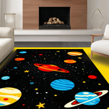 Ultra Soft Area Rug, Non Slip, Stain Resistant, Washable Area Rugs for Living Room, Bedroom, Whimsical Celestial Scene Decor(Yellow)
