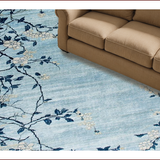 Ultra Soft Area Rug, Non Slip, Stain Resistant, Washable Area Rugs for Living Room, Bedroom, Rustic Blue Tiled Motif(Blue)