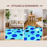 Ultra Soft Area Rug, Non Slip, Stain Resistant, Washable Area Rugs for Living Room, Bedroom, Charming Educational Blue Rug(Blue)