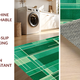 Ultra Soft Area Rug, Non Slip, Stain Resistant, Washable Area Rugs for Living Room, Bedroom, Rustic Geometric Wave Design(Green)