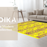 Ultra Soft Area Rug, Non Slip, Stain Resistant, Washable Area Rugs for Living Room, Bedroom, Rustic Earth Tone Festivity Theme(Yellow)