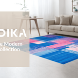 Ultra Soft Area Rug, Non Slip, Stain Resistant, Washable Area Rugs for Living Room, Bedroom, Chic Abstract Brushstroke Arrangement(Blue)