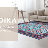Ultra Soft Area Rug, Non Slip, Stain Resistant, Washable Area Rugs for Living Room, Bedroom, Serene Outdoor Multicolor Botanical Style(Blue)