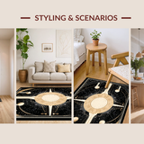 Ultra Soft Area Rug, Non Slip, Stain Resistant, Washable Area Rugs for Living Room, Bedroom, Distinctive Crescent Moon Aesthetic(Beige)