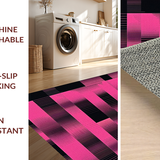 Ultra Soft Area Rug, Non Slip, Stain Resistant, Washable Area Rugs for Living Room, Bedroom, Bold Graphic Twisted Design Concept(Pink)