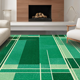 Ultra Soft Area Rug, Non Slip, Stain Resistant, Washable Area Rugs for Living Room, Bedroom, Rustic Geometric Wave Design(Green)