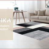 Ultra Soft Area Rug, Non Slip, Stain Resistant, Washable Area Rugs for Living Room, Bedroom, Abstract Line Modern(Gray)