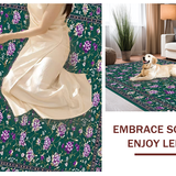 Ultra Soft Area Rug, Non Slip, Stain Resistant, Washable Area Rugs for Living Room, Bedroom, Artistic Pastel Floral Composition(Green)