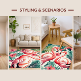 Ultra Soft Area Rug, Non Slip, Stain Resistant, Washable Area Rugs for Living Room, Bedroom, Seasonal Summer Botanical Visuals(Pink)