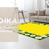 Ultra Soft Area Rug, Non Slip, Stain Resistant, Washable Area Rugs for Living Room, Bedroom, Rustic Garden-Inspired Decor(Yellow)