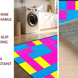 Ultra Soft Area Rug, Non Slip, Stain Resistant, Washable Area Rugs for Living Room, Bedroom, Fun Interactive Colorful Hopscotch Theme(Blue)