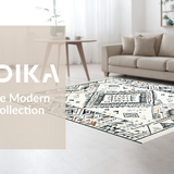 Ultra Soft Area Rug, Non Slip, Stain Resistant, Washable Area Rugs for Living Room, Bedroom, Trendy Subtle Medallion Arrangement(White)