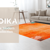 Ultra Soft Area Rug, Non Slip, Stain Resistant, Washable Area Rugs for Living Room, Bedroom, Artful Fluid Design with Vibrancy(Orange)