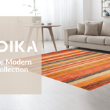 Ultra Soft Area Rug, Non Slip, Stain Resistant, Washable Area Rugs for Living Room, Bedroom, Chic Warm Tones Artful Arrangement(Orange)