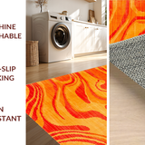 Ultra Soft Area Rug, Non Slip, Stain Resistant, Washable Area Rugs for Living Room, Bedroom, Soft Warm Color Palette Charm(Orange)
