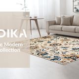 Ultra Soft Area Rug, Non Slip, Stain Resistant, Washable Area Rugs for Living Room, Bedroom, Sophisticated Warm Floral Scheme(Beige)