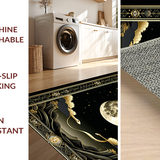 Ultra Soft Area Rug, Non Slip, Stain Resistant, Washable Area Rugs for Living Room, Bedroom, Dramatic Gothic Symbolic Decor(Gold)