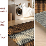 Ultra Soft Area Rug, Non Slip, Stain Resistant, Washable Area Rugs for Living Room, Bedroom, Trendy Natural Textured Look(Brown)