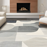 Ultra Soft Area Rug, Non Slip, Stain Resistant, Washable Area Rugs for Living Room, Bedroom, Refined Minimalist Wave Texture(Gray)
