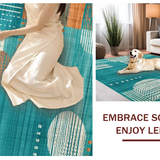 Contemporary Geometric Teal Tones(Blue)