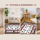 Ultra Soft Area Rug, Non Slip, Stain Resistant, Washable Area Rugs for Living Room, Bedroom, Crisp Monochrome Dice Pattern(Red)