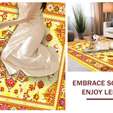 Ultra Soft Area Rug, Non Slip, Stain Resistant, Washable Area Rugs for Living Room, Bedroom, Lively Yellow Geometric Fusion(Yellow)