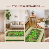 Distinctive Artistic Alligator Motif(Green)