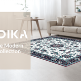 Ultra Soft Area Rug, Non Slip, Stain Resistant, Washable Area Rugs for Living Room, Bedroom, Elegant Wineberry Floral Motif(White)