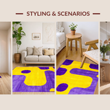Ultra Soft Area Rug, Non Slip, Stain Resistant, Washable Area Rugs for Living Room, Bedroom, Whimsical Plush Graphic Accent(Yellow)