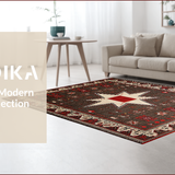 Ultra Soft Area Rug, Non Slip, Stain Resistant, Washable Area Rugs for Living Room, Bedroom, Rustic Earthy Star Medallion(Gray)